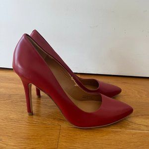 J.Crew Factory Gabbie Leather Heels/Pumps - Red - Size 7